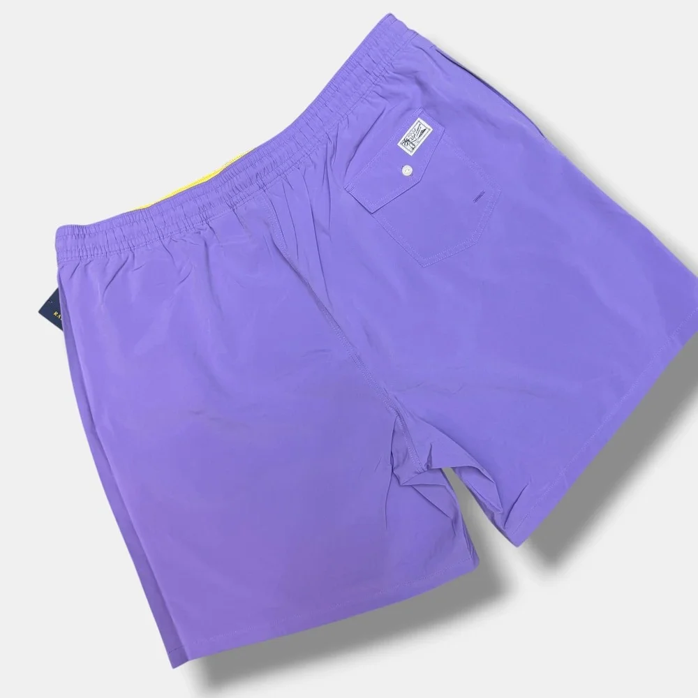 Polo Ralph Lauren Swim Trunks Mens 2XLT Purple Embroidered Pony Big & Tall NEW